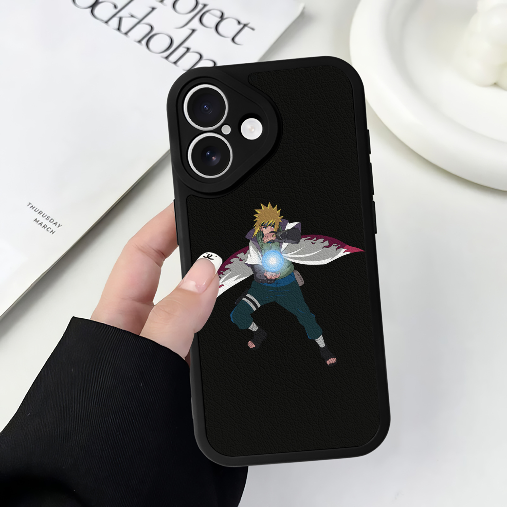（画像用） NARUTO -ナルト- 波風 ミナト Namikaze Minato 【iPhone 16シリーズ対応】シリコンスマホケース（レザー調） 材質：シリコン